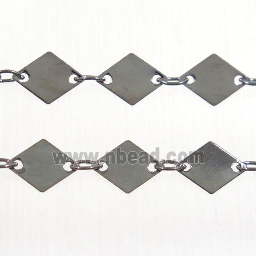 Copper chain, rhombic, black plated