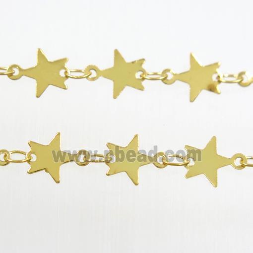 copper star chain, gold plated