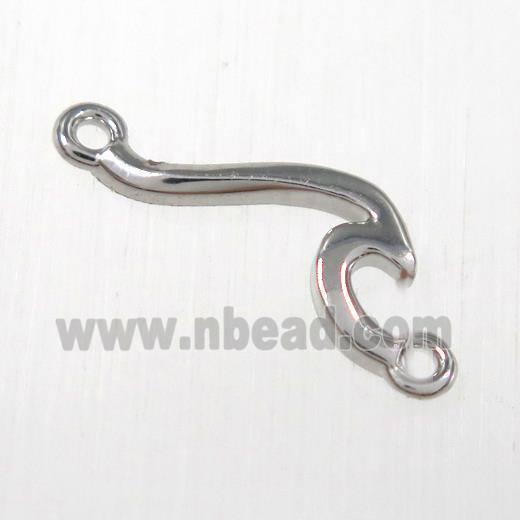 copper snake connector, platinum plated