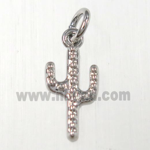 copper cactus pendants, platinum plated