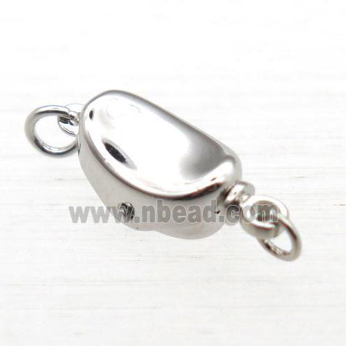 copper clip clasp, yuanbao, platinum plated