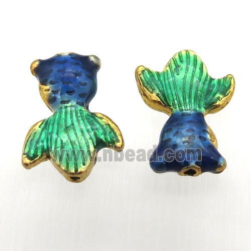 copper goldfish beads, painted, gold plated