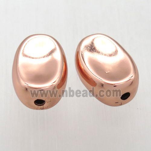 copper yuanbao beads, rose gold