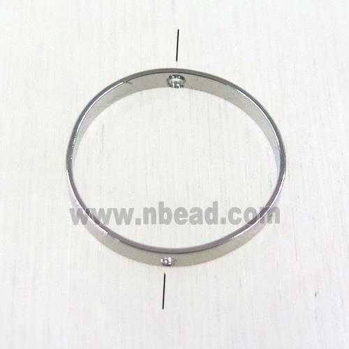 brass ring beads, platinum plated