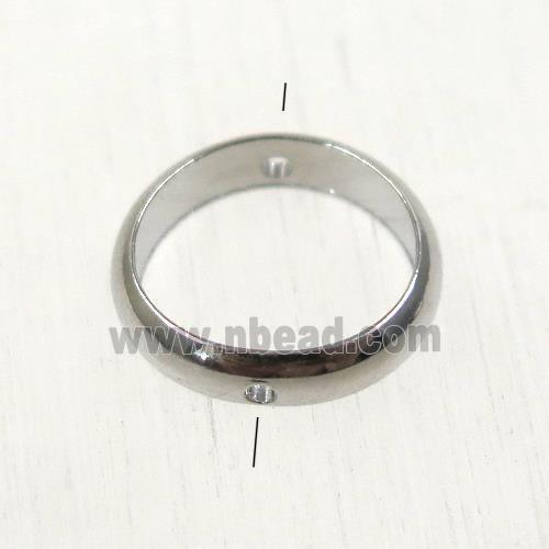 brass ring bead, platinum plated