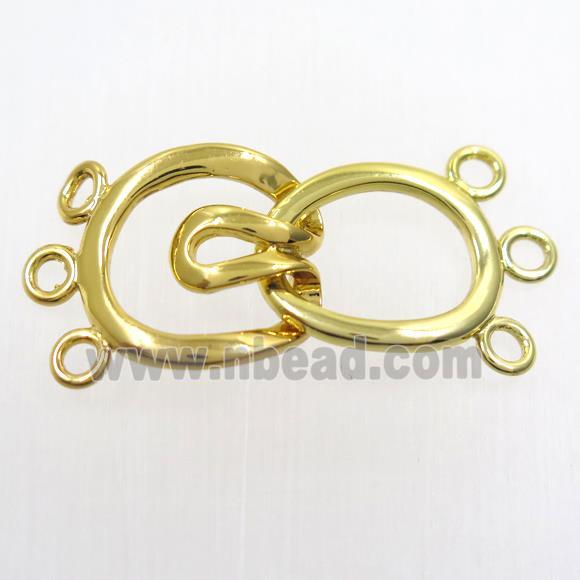 copper clasp, gold plated