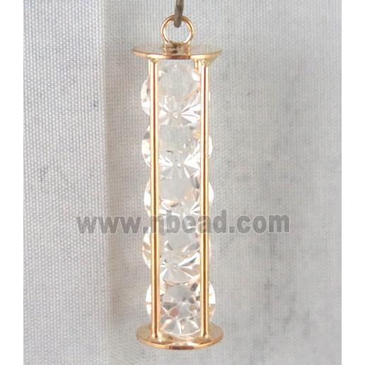 rhinestone pendant, gold plated