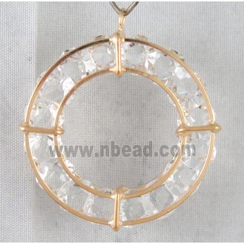 rhinestone pendant, gold plated