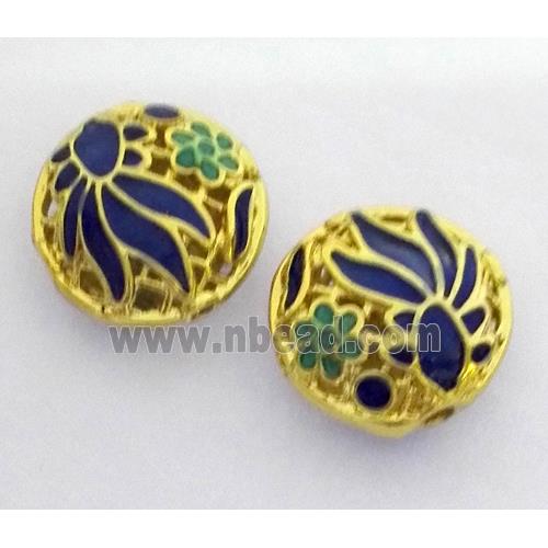 enameling copper spacer bead, flat round