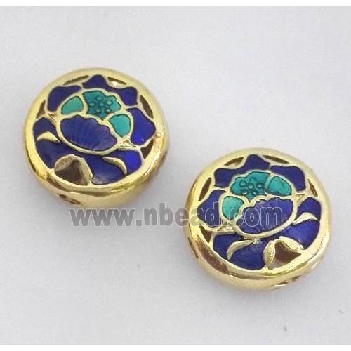 enameling copper spacer bead, flat round