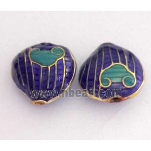 enameling copper heart bead, colorfast