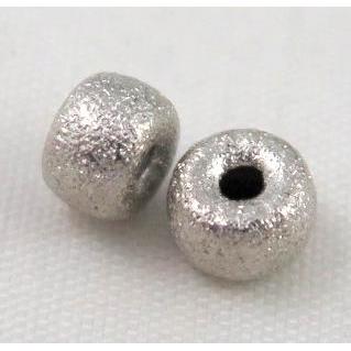 copper spacer bead, matte rondelle, platinum plated