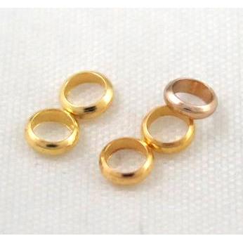 copper spacer bead, ring, gold plated