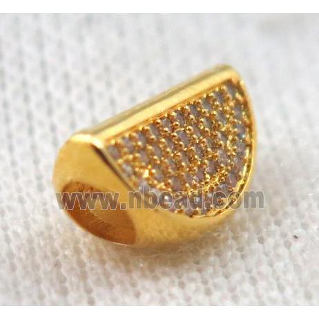 copper bead paved zircon, gold plated