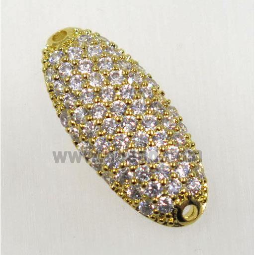 copper connector paved zircon, gold plated