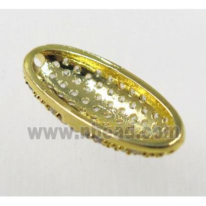 copper connector paved zircon, gold plated