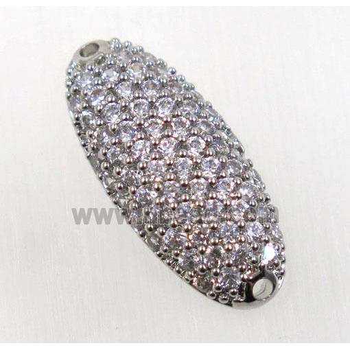 copper connector paved zircon, platinum plated