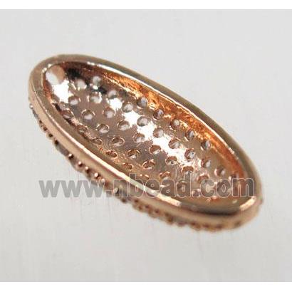 copper connector paved zircon, rose gold