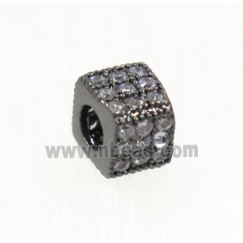 copper cube beads paved zircon, black plated