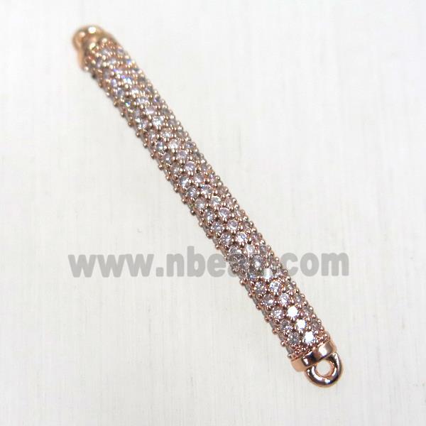 copper stick connector paved zircon, rose gold