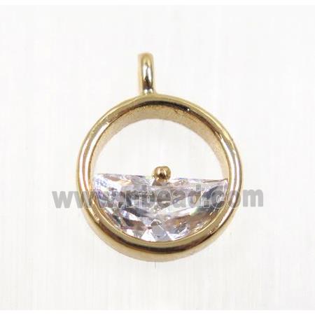 copper pendant pave zircon, rose gold