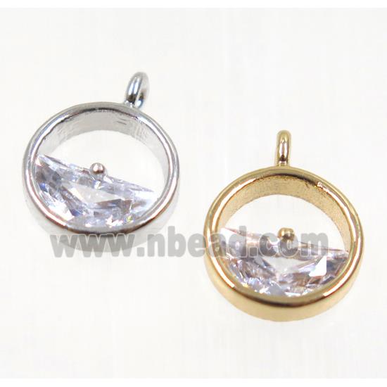 copper pendant pave zircon, mix color