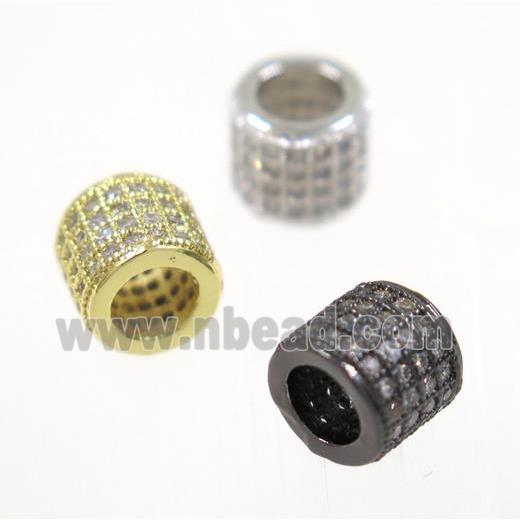 copper tube beads paved zircon, mix color