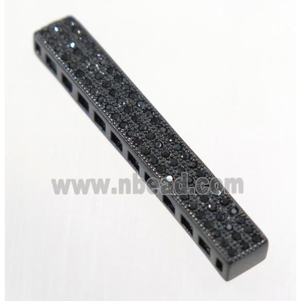 copper tube beads paved zircon, black plated