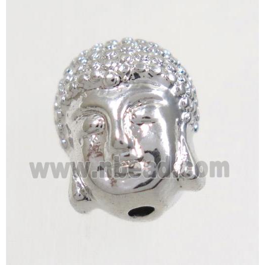 copper buddha bead, platinum plated