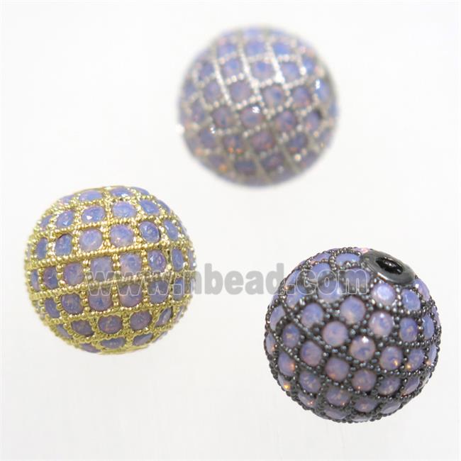 round copper bead paved zircon, mix color