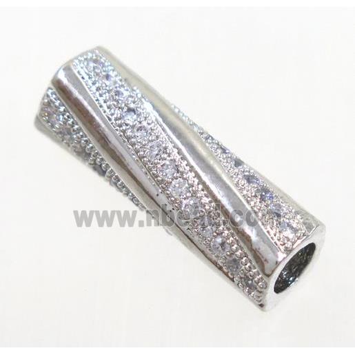 copper spacer tube bead paved zircon