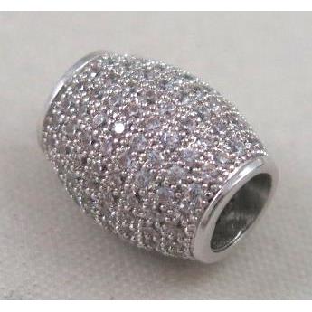 Zircon copper spacer bead, platinum plated