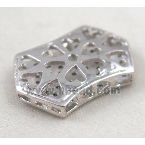 Zircon copper spacer bead, platinum plated