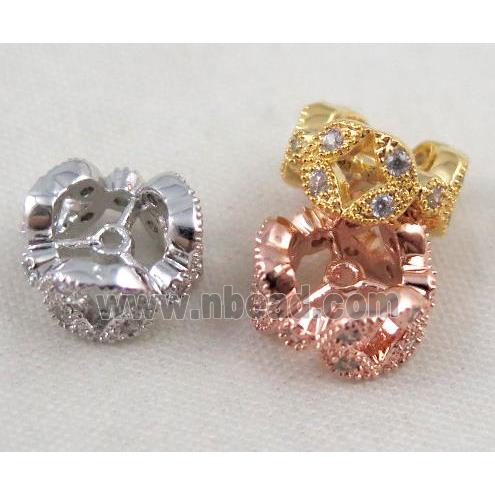 Zircon copper spacer bead, mixed color