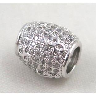 Zircon copper spacer bead, platinum plated