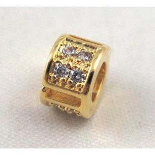 Zircon copper spacer bead, gold plated