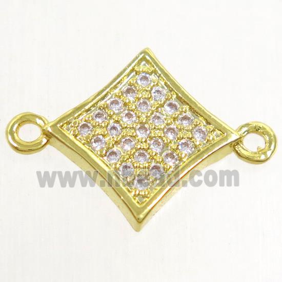 copper star connector paved zircon, gold plated