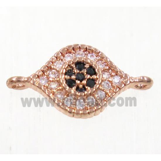 copper eye connector paved zircon, rose gold