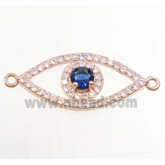 copper eye connector paved zircon, rose gold