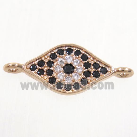 copper eye connector paved zircon, rose gold