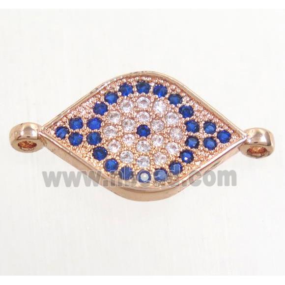 copper eye connector paved zircon, rose gold