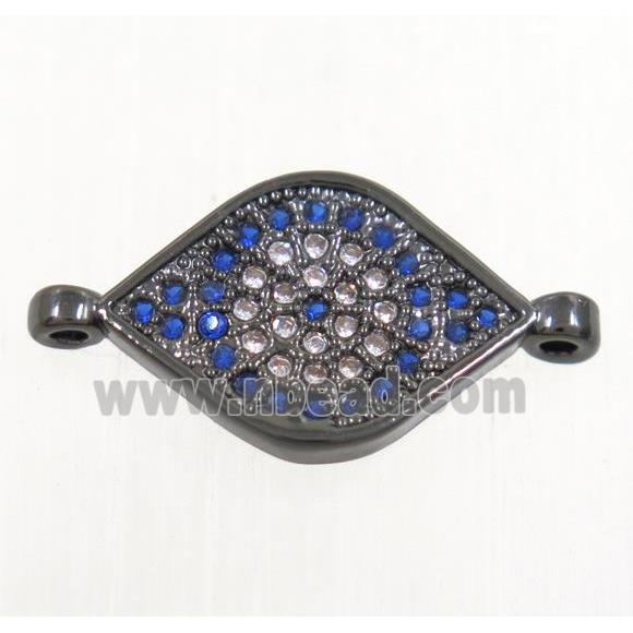 copper eye connector paved zircon, black plated