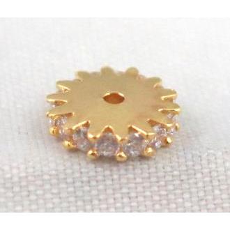 copper bead paved zircon, gold plated