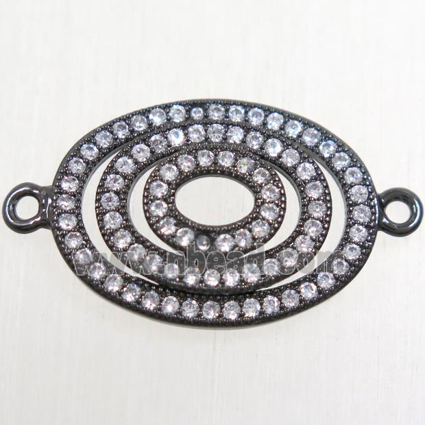 copper rebirth connector paved zircon, black plated