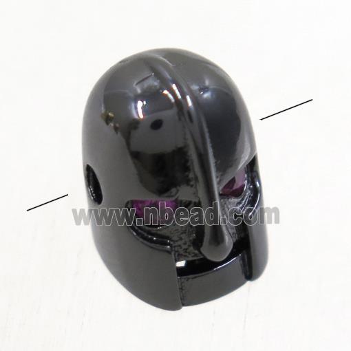 copper helmet beads paved zircon, black plated