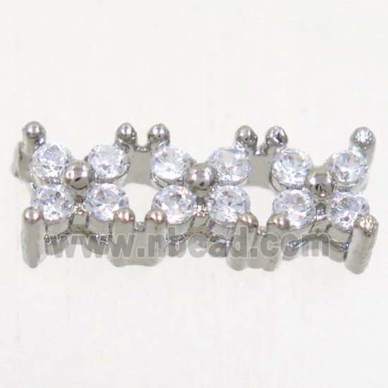 copper bead paved zircon, platinum plated