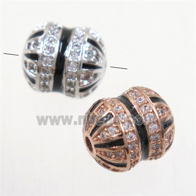 copper cucurbit beads paved zircon, mix color