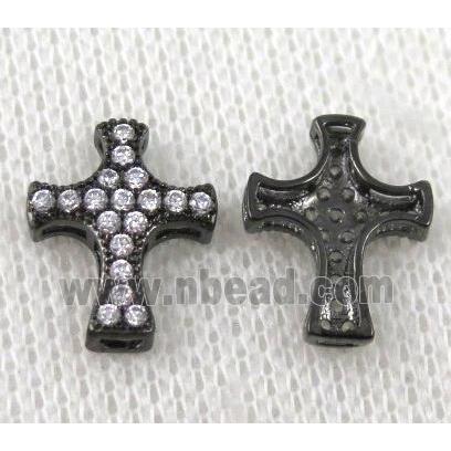 copper spacer bead paved zircon, cross