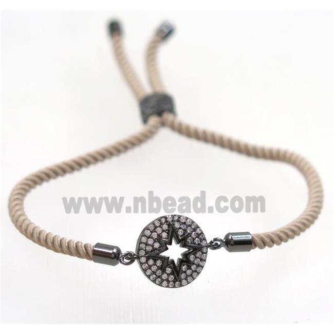 handmade bracelet with nylon wire, zircon bead