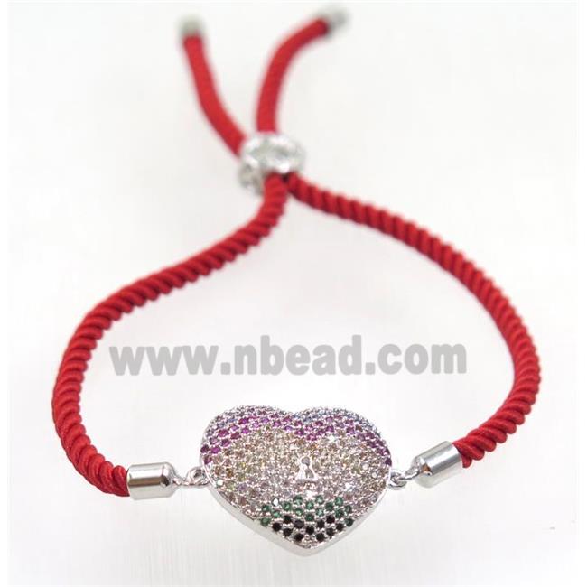 handmade bracelet with nylon wire, zircon bead